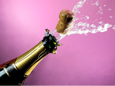 Champagne cork celebration